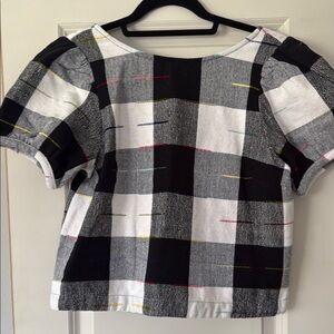 Anthropologie Black and White Check Blouse